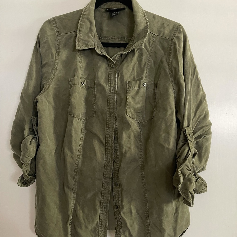 Lane Bryant Green Utility style shirt